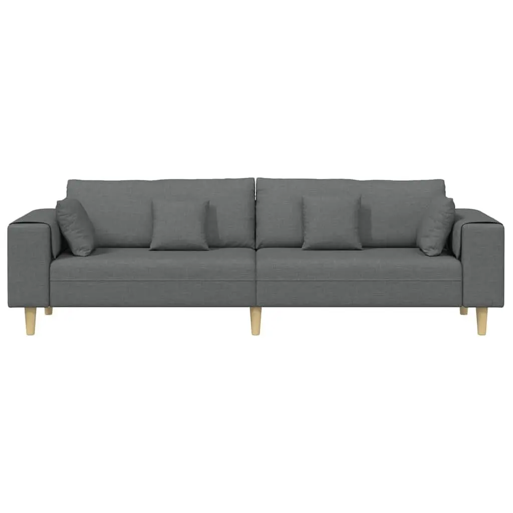Fabric Sofa for Living Room Grey 250 x 77 x 76 cm