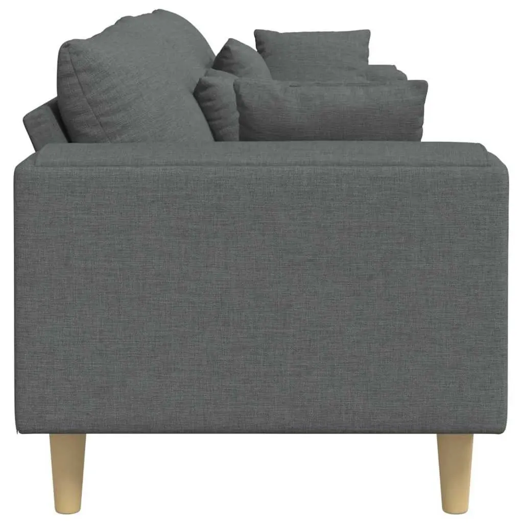 Fabric Sofa for Living Room Grey 250 x 77 x 76 cm