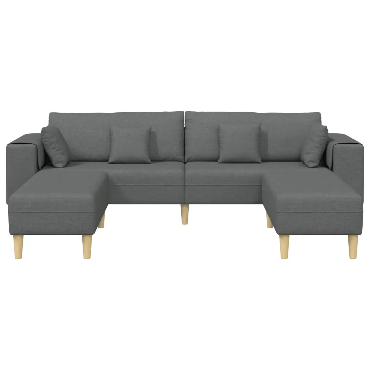 Sofa Set Living Room 3 Piece Grey Fabric
