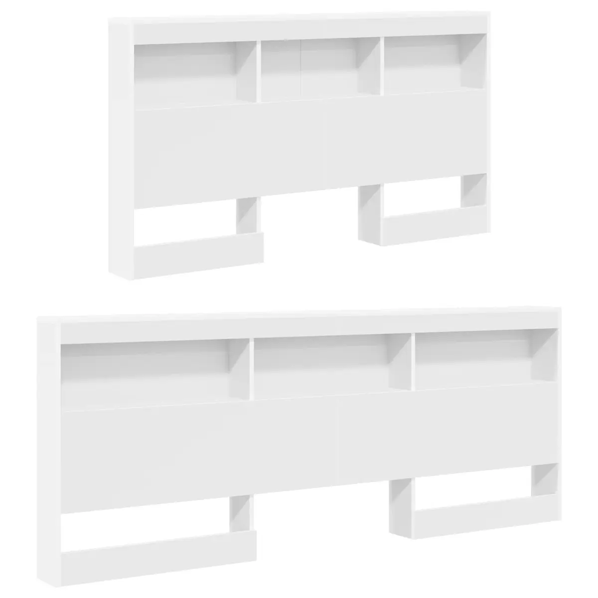140 cm White Engineered Wood Storage Headboard