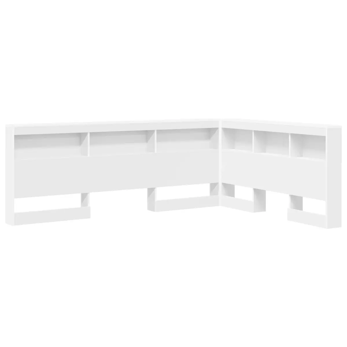 160cm White Engineered Wood Headboard with Shelving
