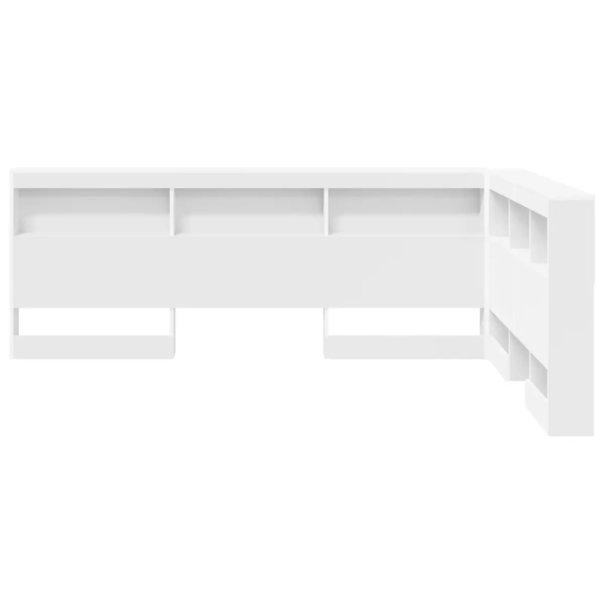 160cm White Engineered Wood Headboard with Shelving