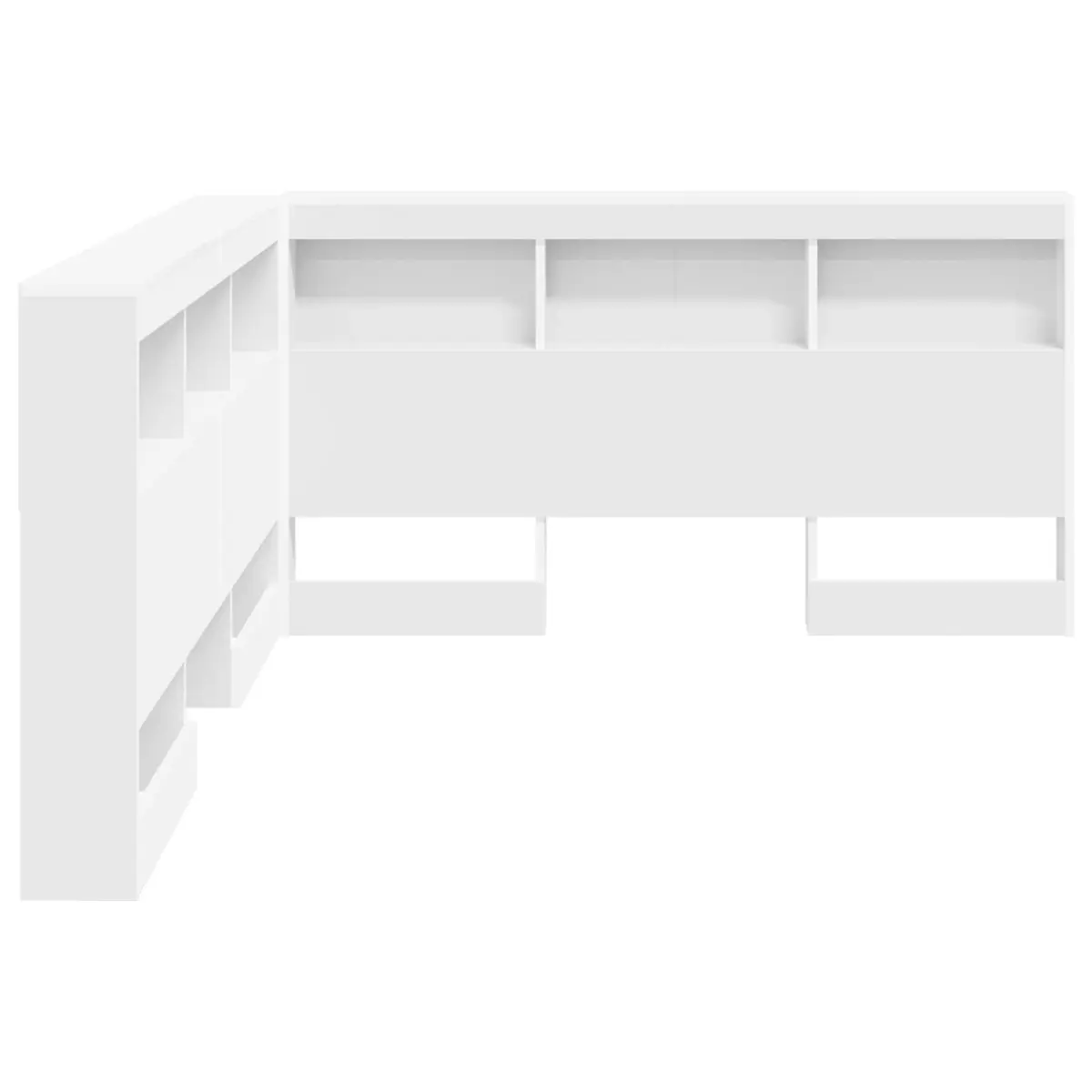 160cm White Engineered Wood Headboard with Shelving