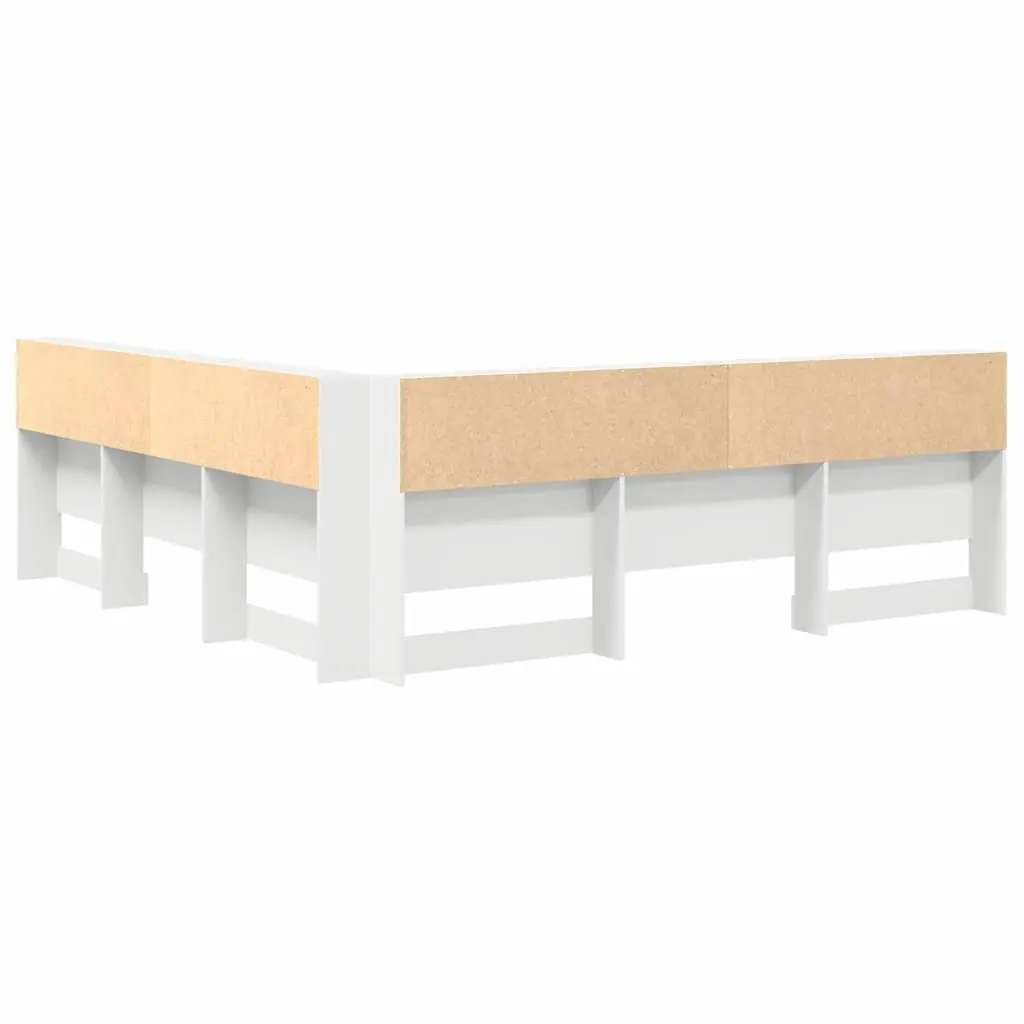 180cm White Storage Headboard with Shelves