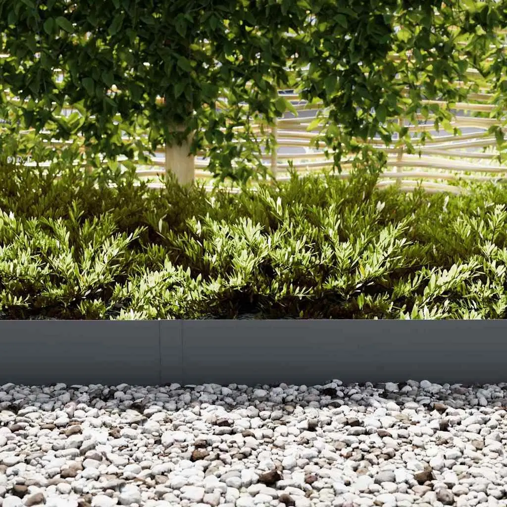 Steel Lawn Edging for Garden Outdoor 100 x 20 x 0.05 cm Anthracite 50 Piece