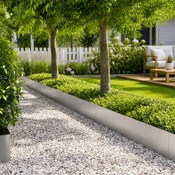 30 Pieces Lawn Edging - 100cm Silver Galvanised Steel