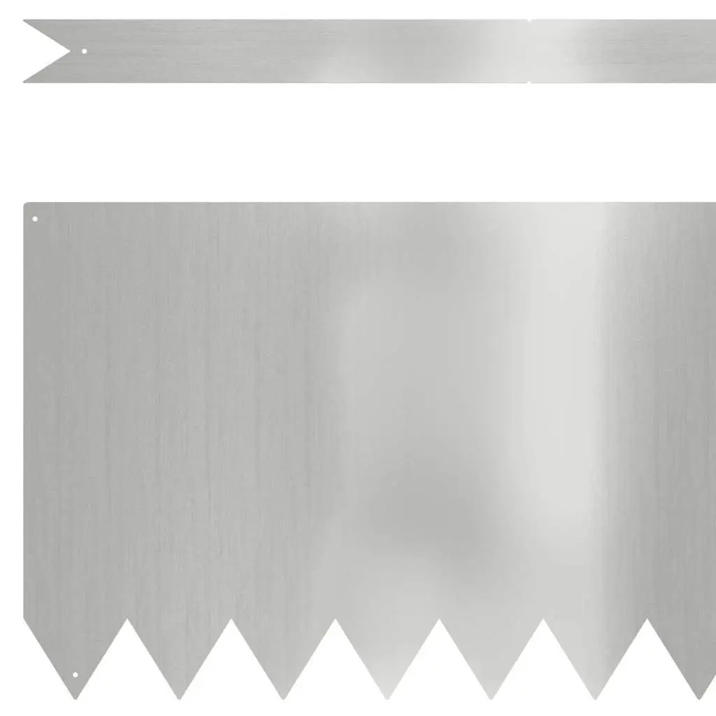 Garden Lawn Edging Borders 100cm Silver Galvanised Steel Fencing