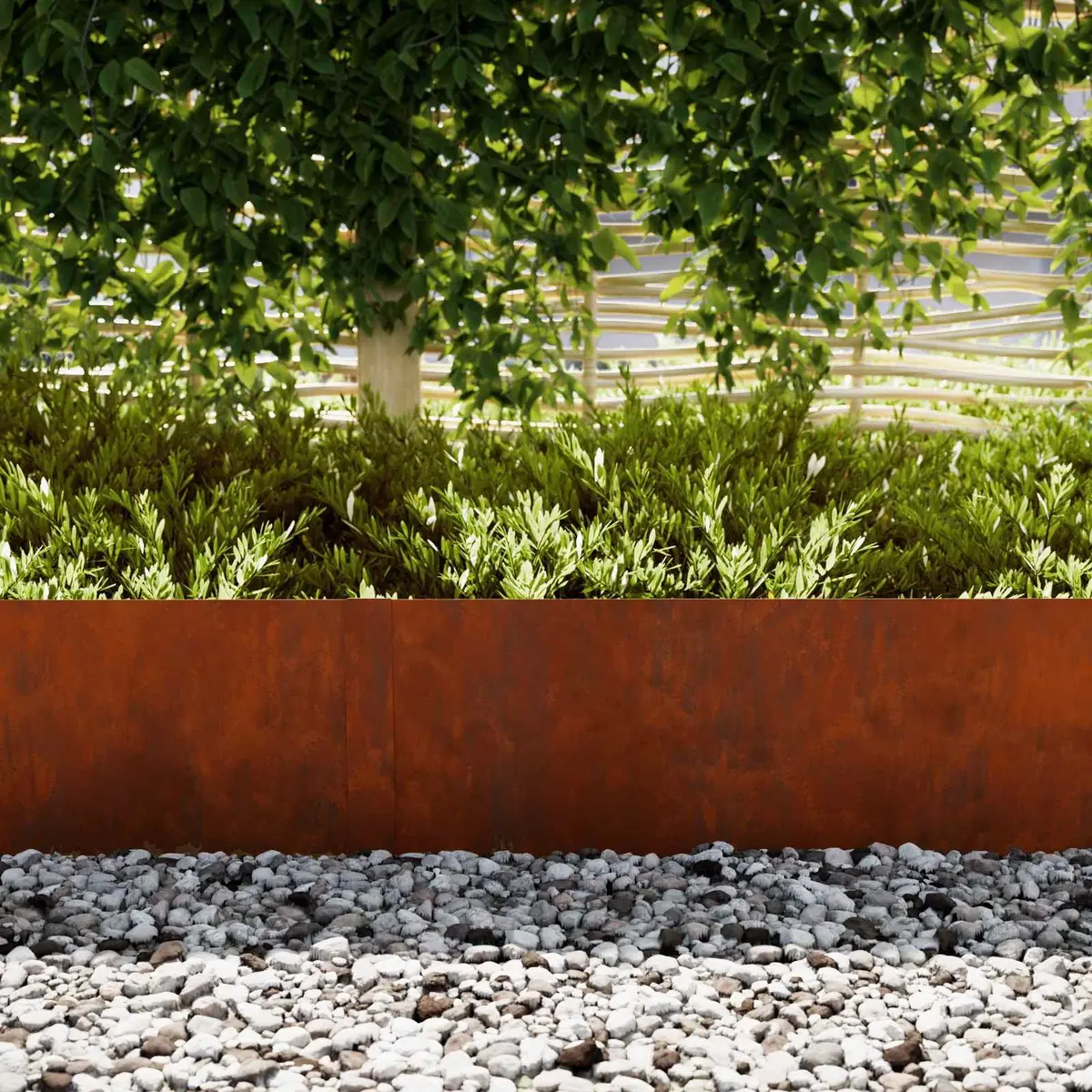 Garden Lawn Edging 30 Pieces 100 x 30 cm Weathering Steel Border Rusty Brown