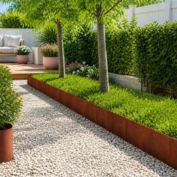Garden Lawn Edging 50 Pcs Weathering Steel Rusty Brown Border Fencing Landscape