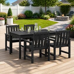 Black Outdoor Garden Chair Set - Dimensions 65.5 x 59 x 88 cm