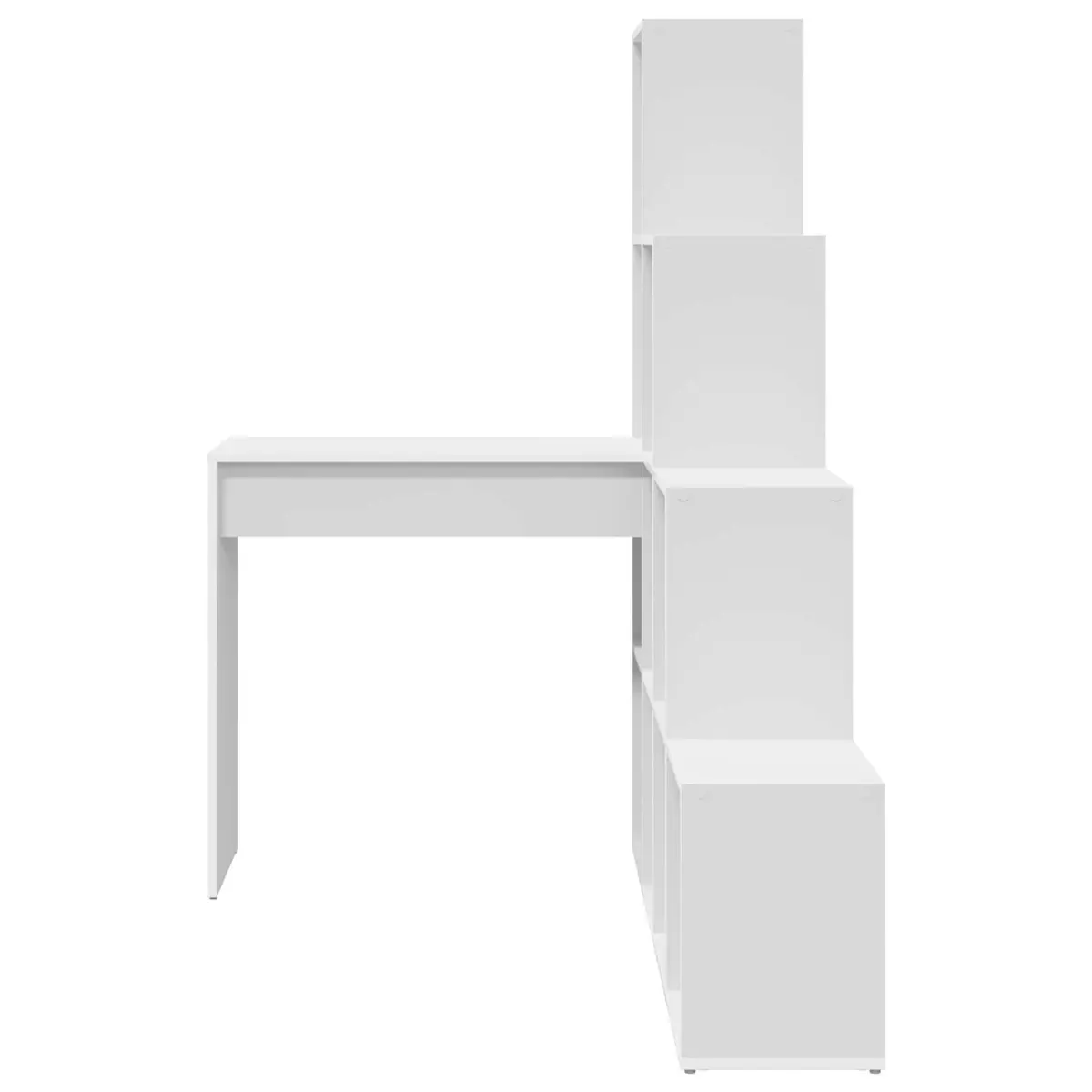 Corner Desk White for Home Office 101.5 x 149.5 x 149.5 cm Engineered Wood with Storage Shelves