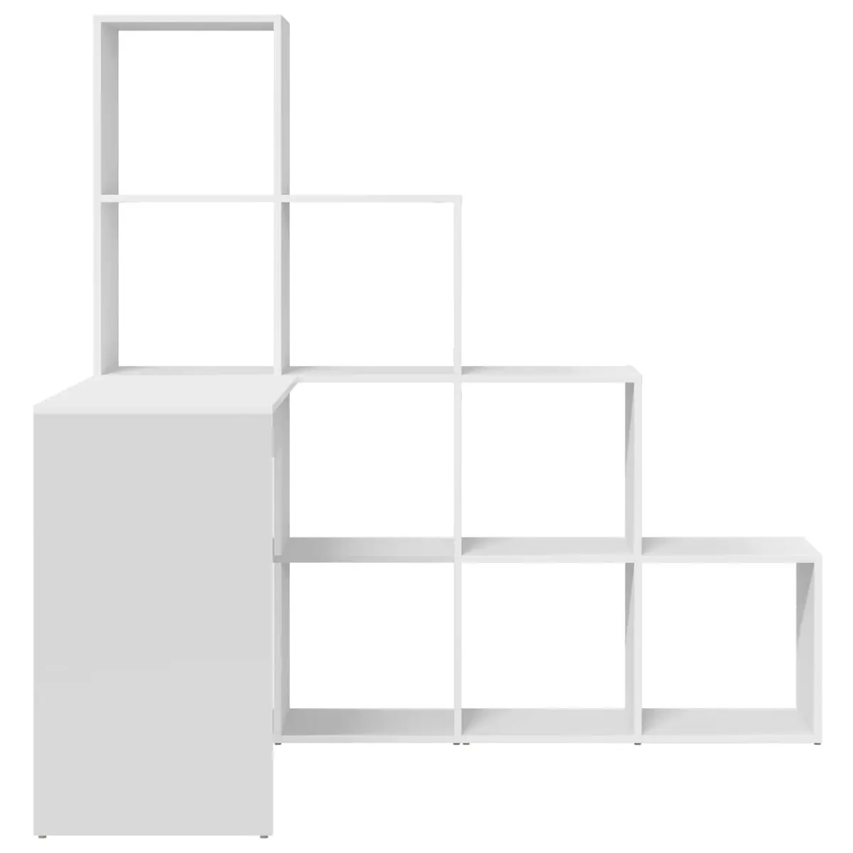 Corner Desk White for Home Office 101.5 x 149.5 x 149.5 cm Engineered Wood with Storage Shelves