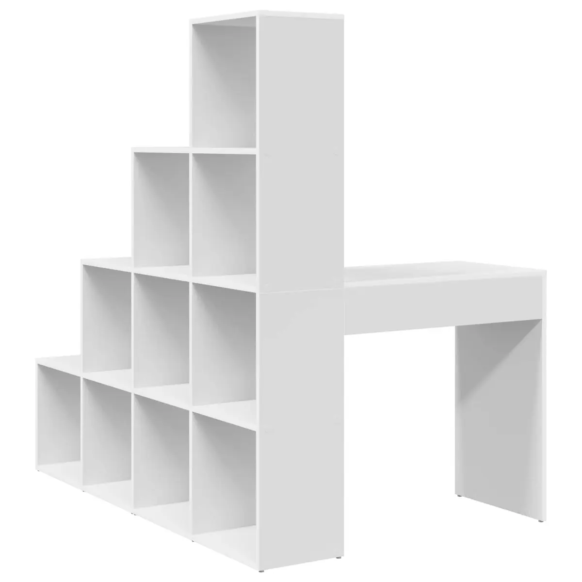 Corner Desk White for Home Office 101.5 x 149.5 x 149.5 cm Engineered Wood with Storage Shelves