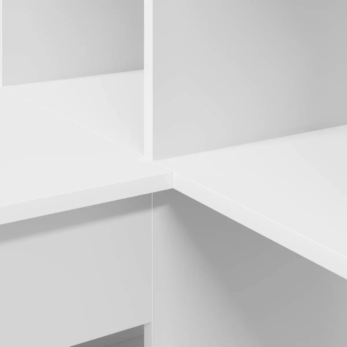 Corner Desk White for Home Office 101.5 x 149.5 x 149.5 cm Engineered Wood with Storage Shelves
