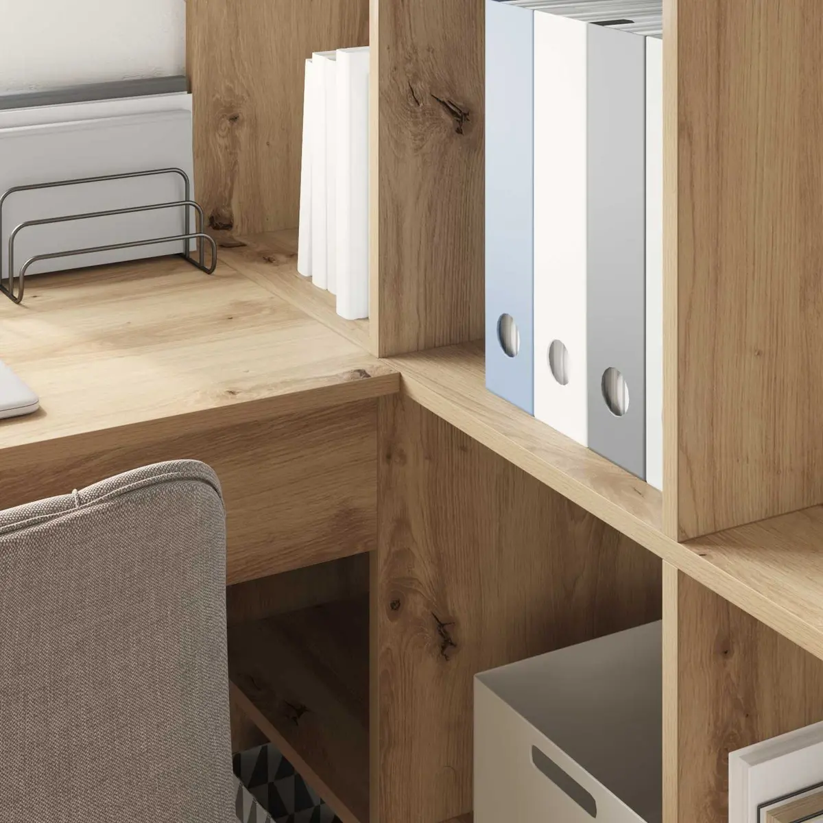 Corner Desk with Storage Shelves for Home Office Brown Engineered Wood