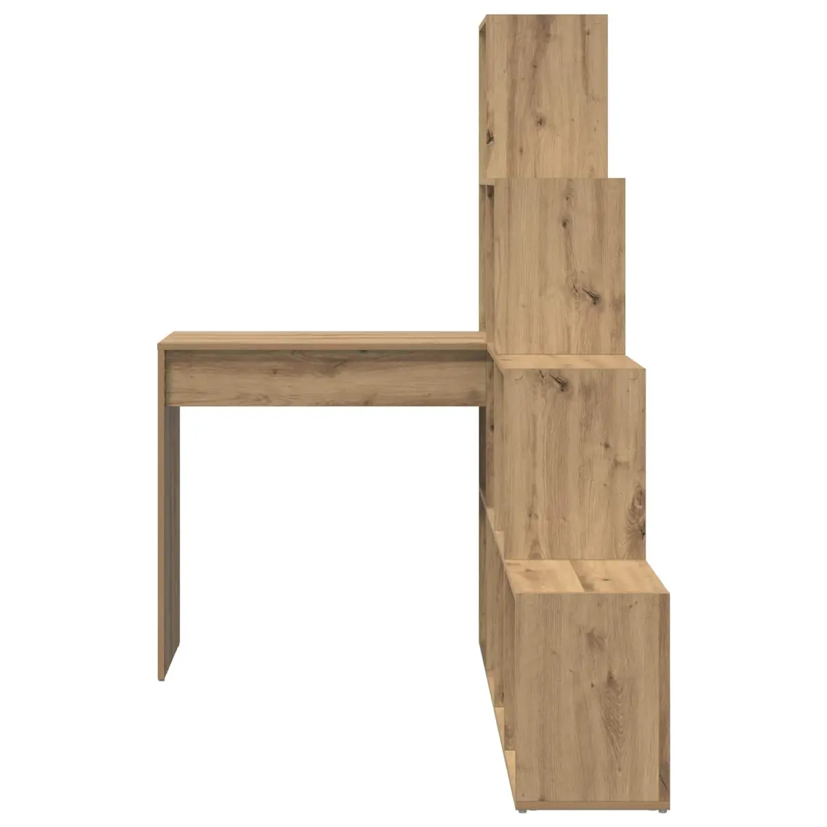 Corner Desk with Storage Shelves for Home Office Brown Engineered Wood