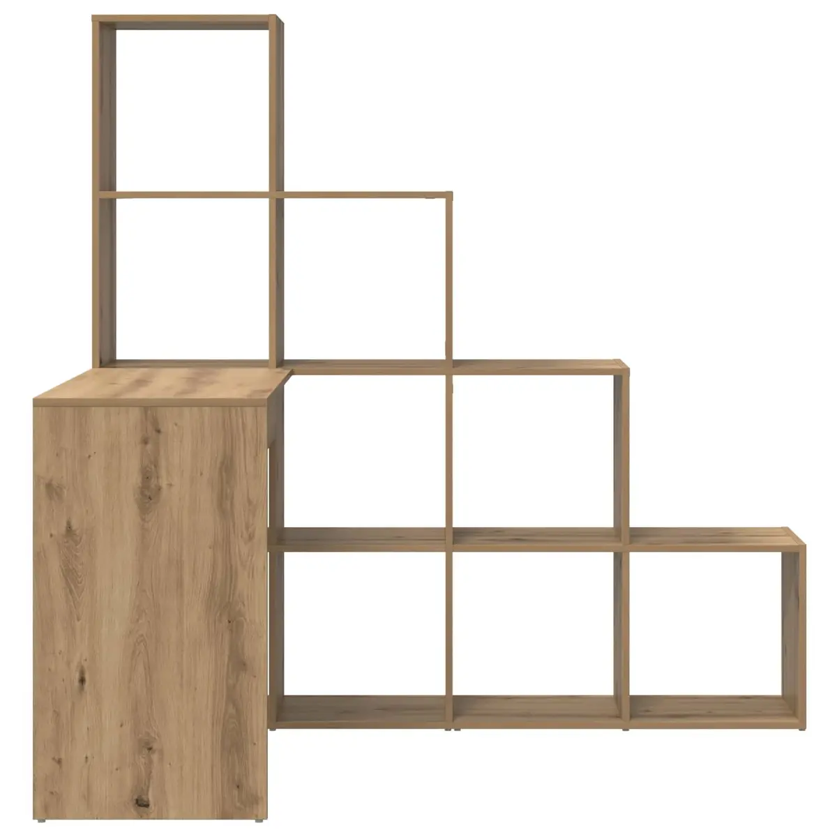 Corner Desk with Storage Shelves for Home Office Brown Engineered Wood