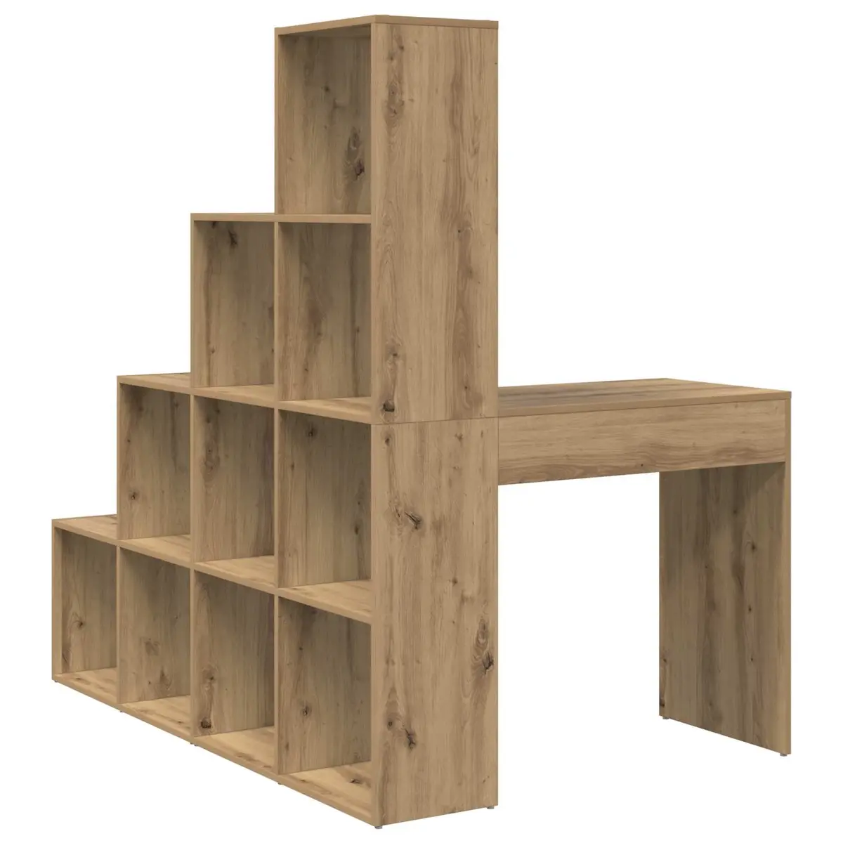 Corner Desk with Storage Shelves for Home Office Brown Engineered Wood