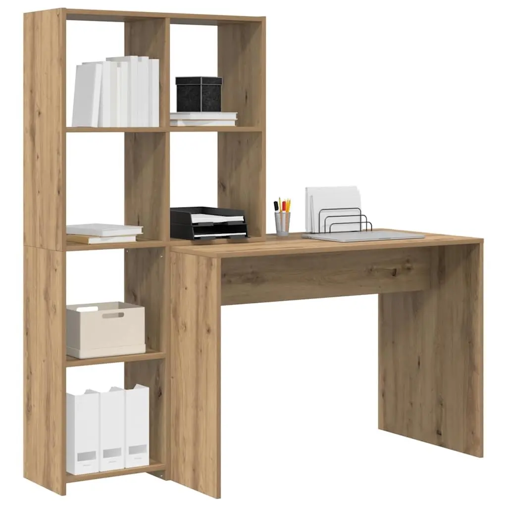 Desk for Home Office Workspace Study Gaming Modern Brown 138.5 x 55 x 143 cm