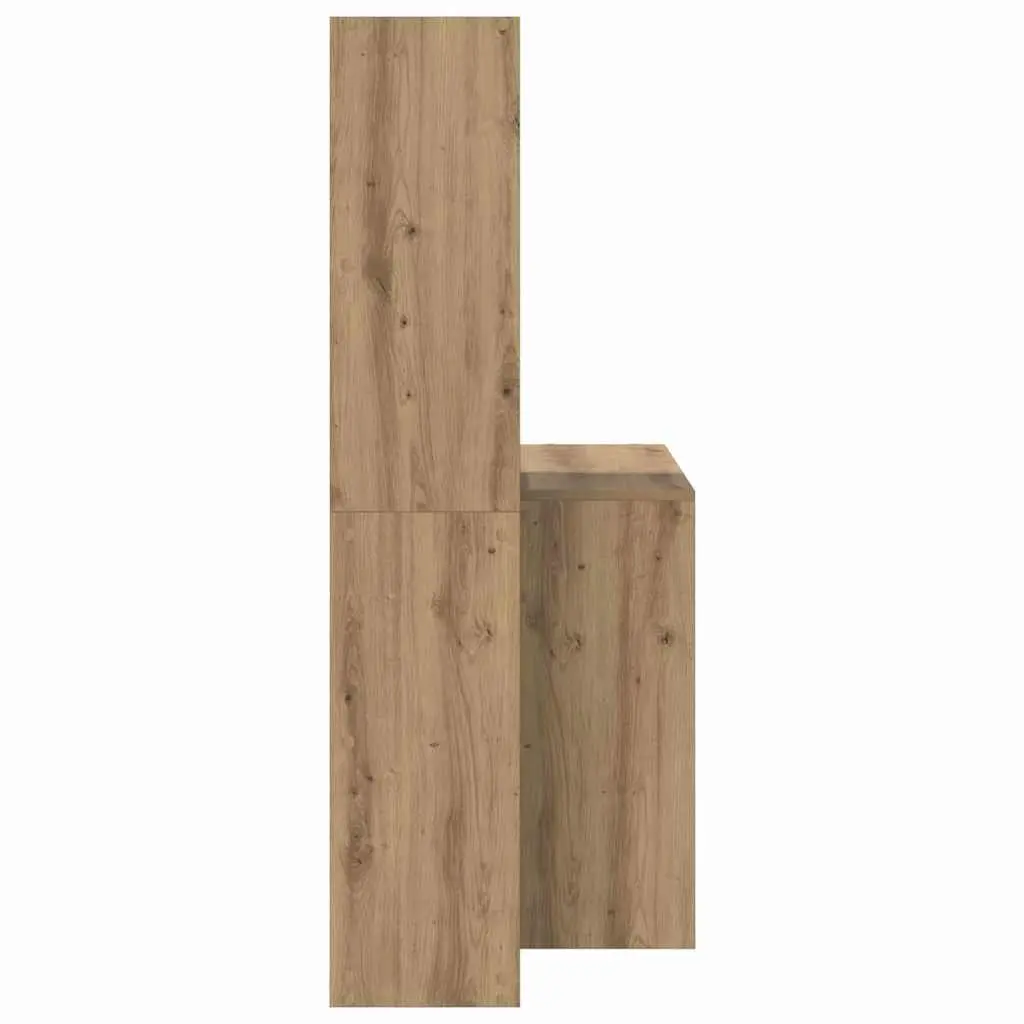 Desk for Home Office Workspace Study Gaming Modern Brown 138.5 x 55 x 143 cm