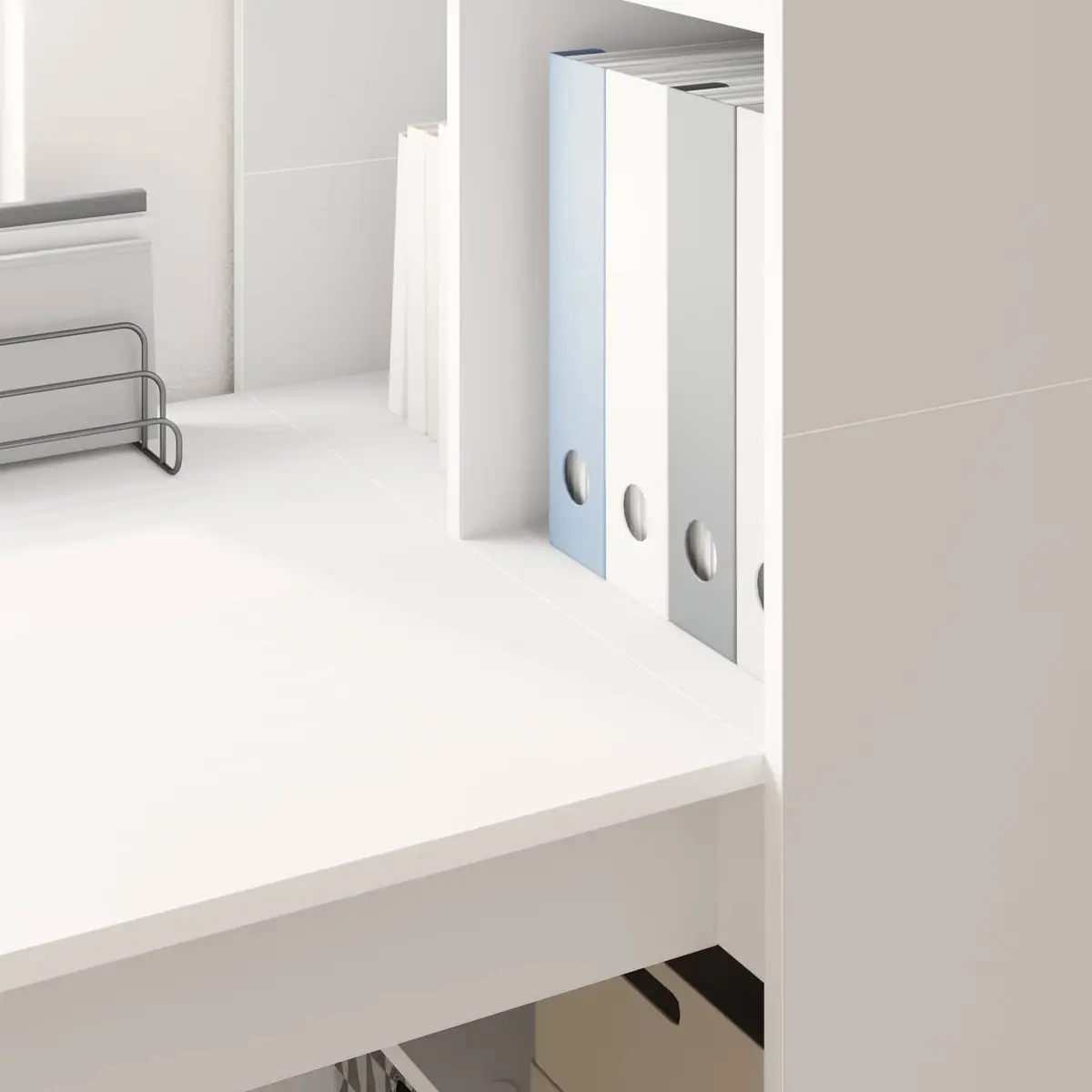 Writing Desk for Office 122cm with Shelves Storage Engineered Wood