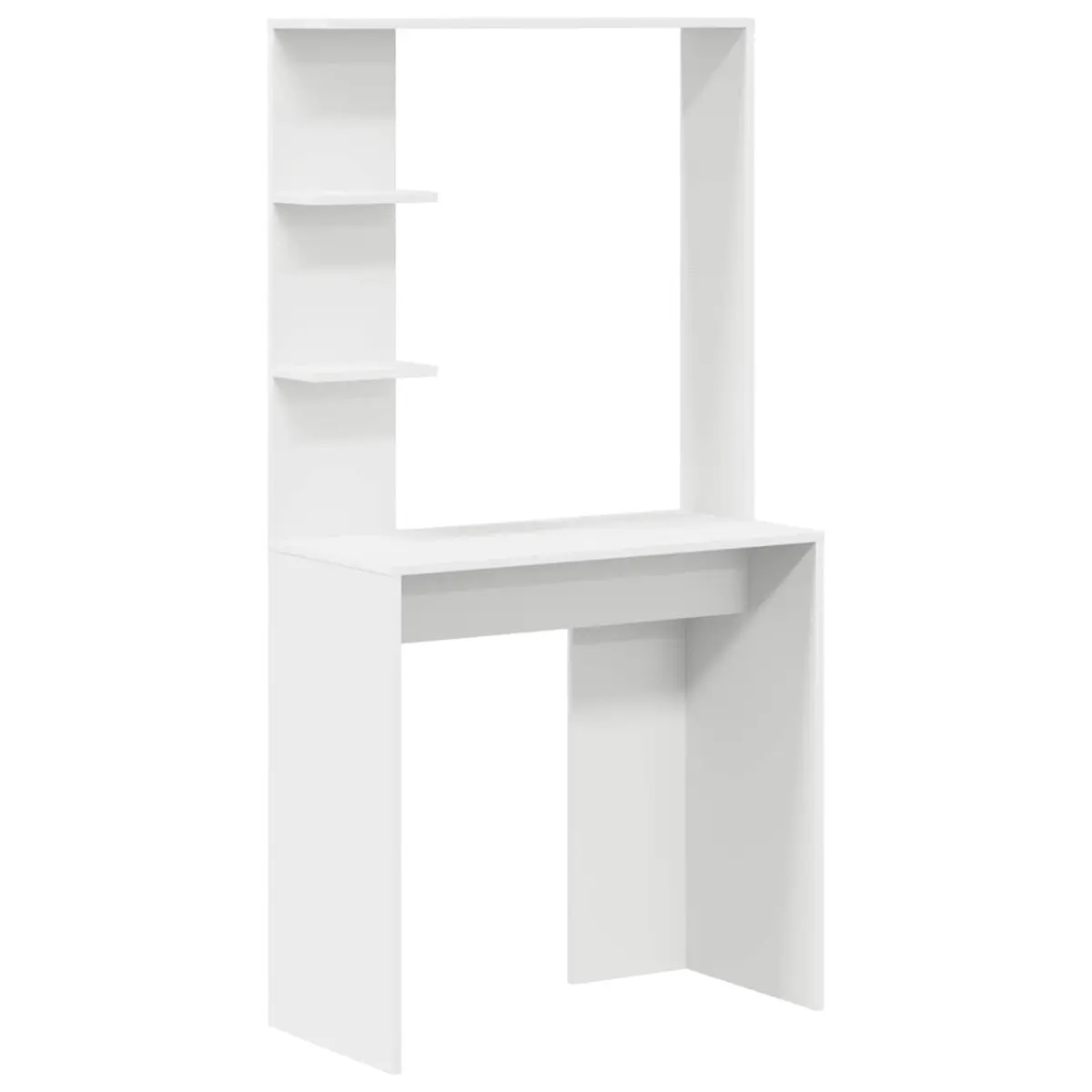 Engineered Wood Desk with Hinged Doors and Shelves