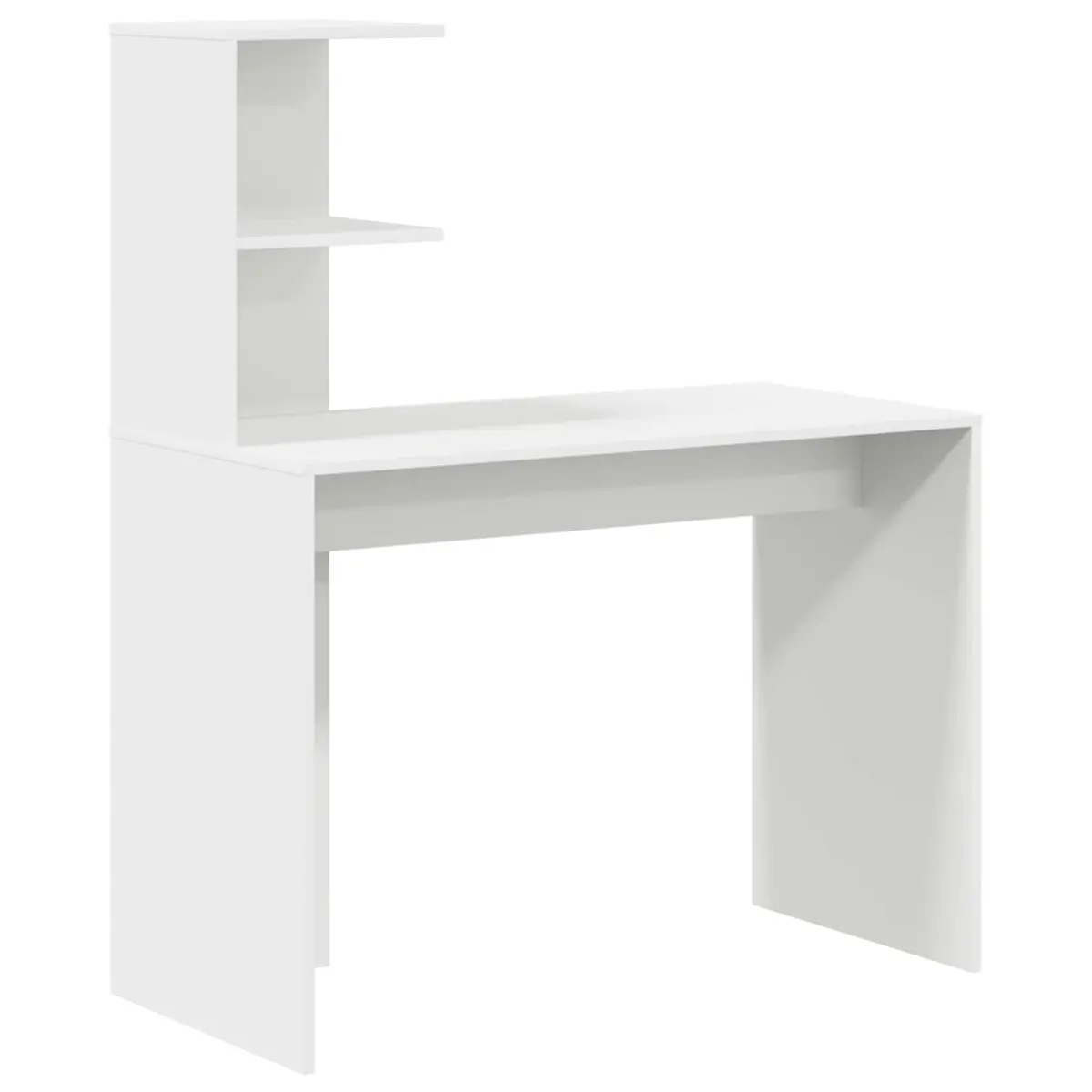 Office Desk Set with Shelves and Cabinet for Study Space White 2 Piece