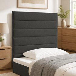 Headboard 80cm Dark Grey Fabric Height-Adjustable Modern Bedroom Furniture