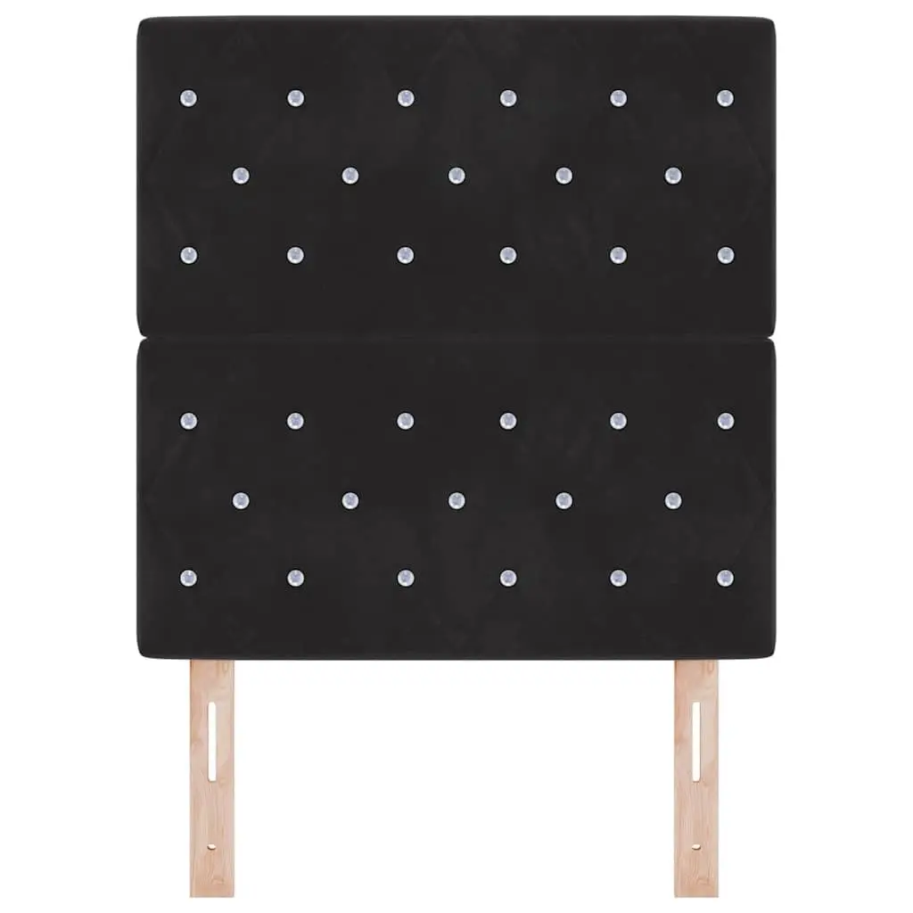 Black 80cm Velvet Headboard with Adjustable Heights