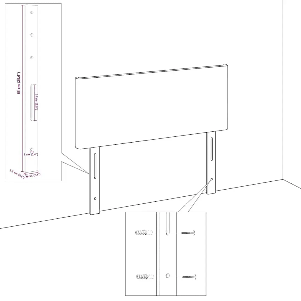 80cm Height-Adjustable Grey Headboard