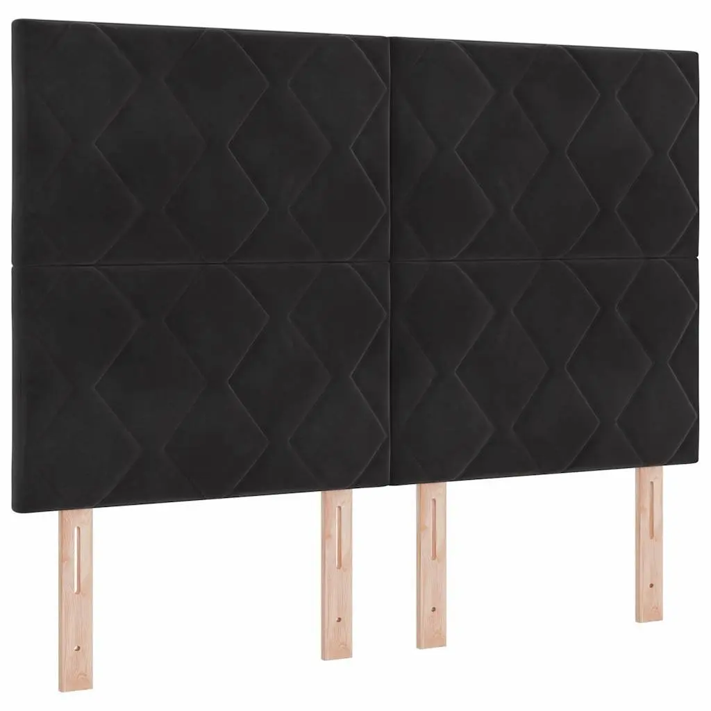 Black Velvet Headboard Bedroom 144cm Modern Upholstered Adjustable
