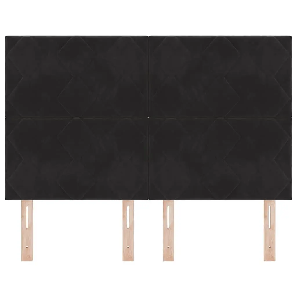Black Velvet Headboard Bedroom 144cm Modern Upholstered Adjustable