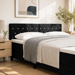 Black LED Headboard: 160 cm, Adjustable Height, RGB Lights