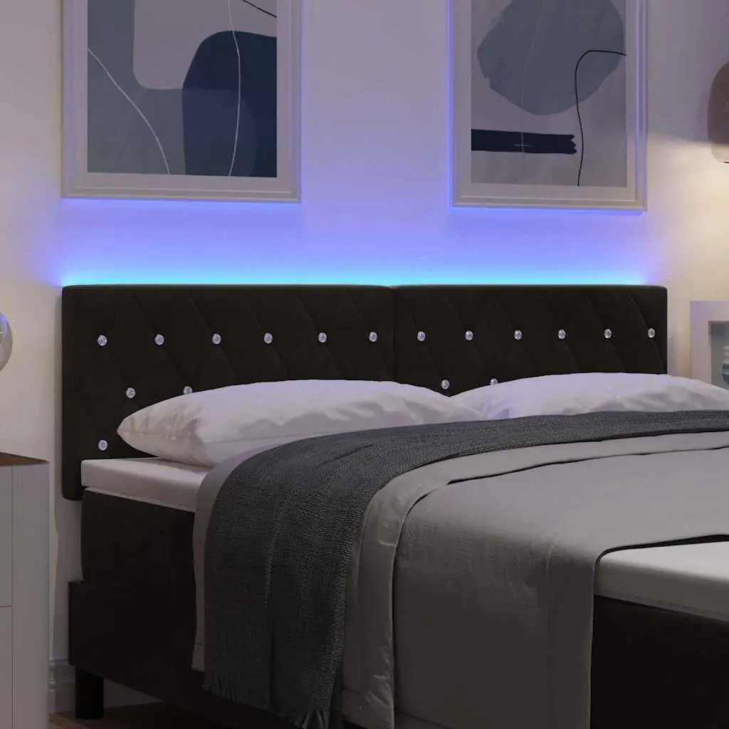 LED Headboard Bedroom 160 cm with RGB Strip Lights Adjustable Height