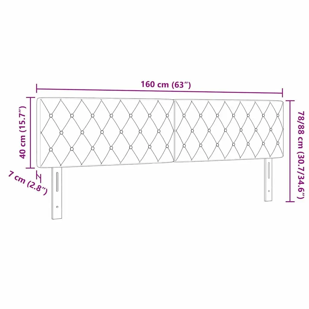 LED Headboard Bedroom 160 cm with RGB Strip Lights Adjustable Height
