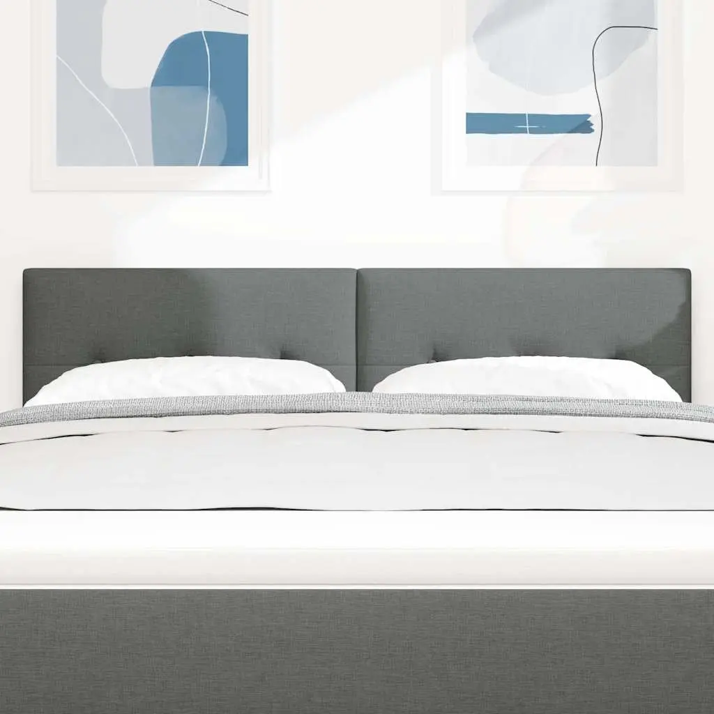 LED Headboard Bedroom Grey Fabric 160cm Adjustable Height