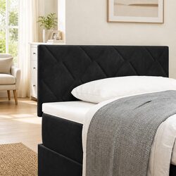 LED Headboard Specifications: 100 cm Black Velvet Design