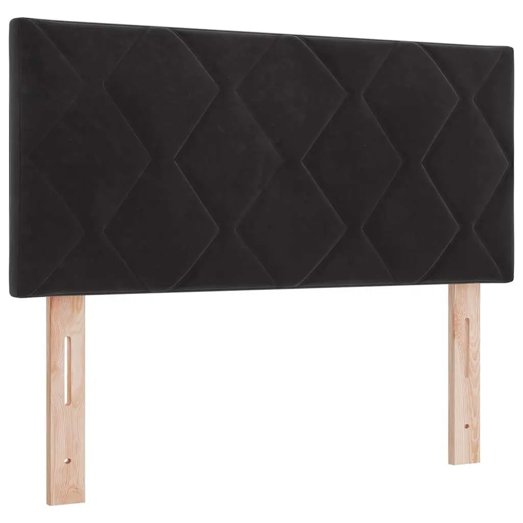 LED Headboard 100 cm Black Upholstered Bedroom Wall Mount RGB Lights
