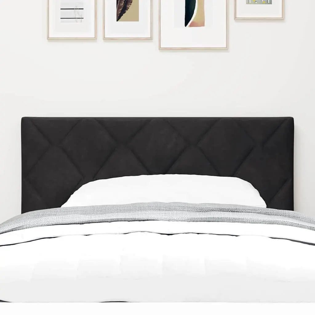 LED Headboard 100 cm Black Upholstered Bedroom Wall Mount RGB Lights