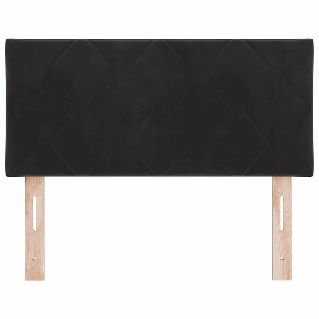 LED Headboard 100 cm Black Upholstered Bedroom Wall Mount RGB Lights