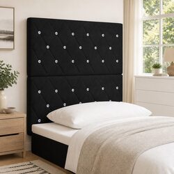 LED Headboard Specifications: 80cm Black Velvet with RGB Lights