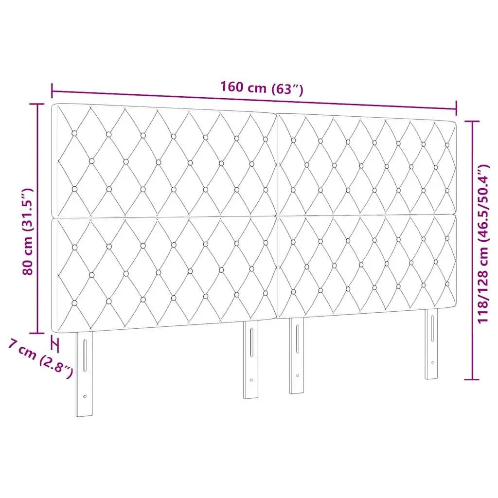 LED Headboard with RGB Strip Lights for Bedroom 160cm Adjustable Black