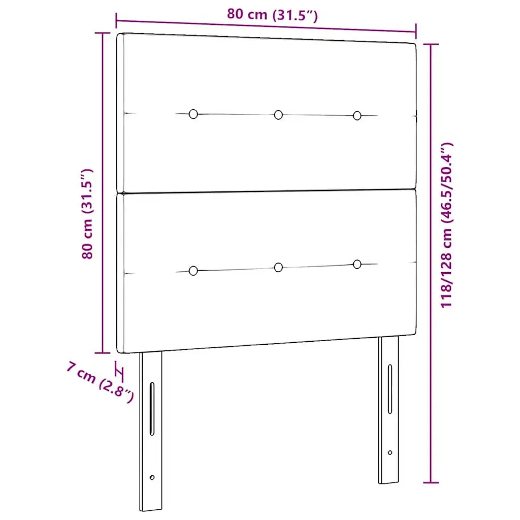 LED Headboard for Bedroom 80cm Grey Fabric Adjustable Height with USB Strip Lights