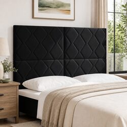 144cm Black Velvet Headboard with RGB Lighting Details