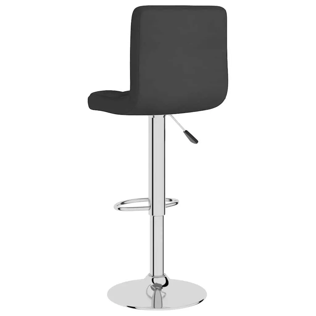Bar Stools 2 pcs Black Fabric Swivel Gas Lift Height Adjustable Counter Seating