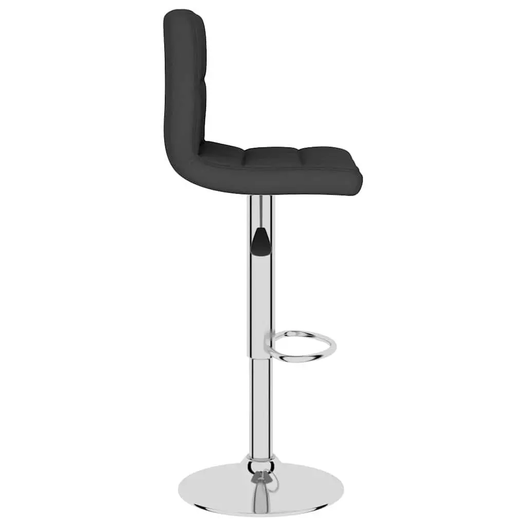 Bar Stools 2 pcs Black Fabric Swivel Gas Lift Height Adjustable Counter Seating