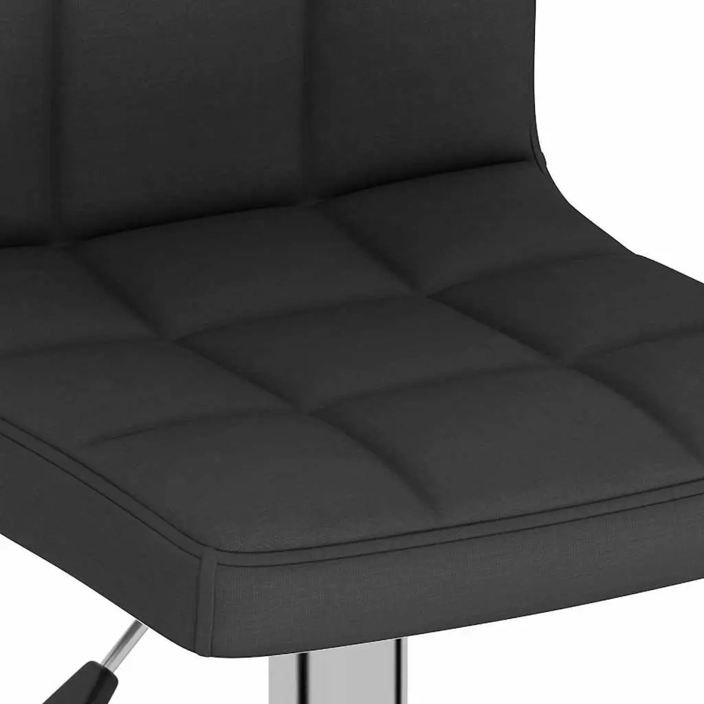 Bar Stools 2 pcs Black Fabric Swivel Gas Lift Height Adjustable Counter Seating