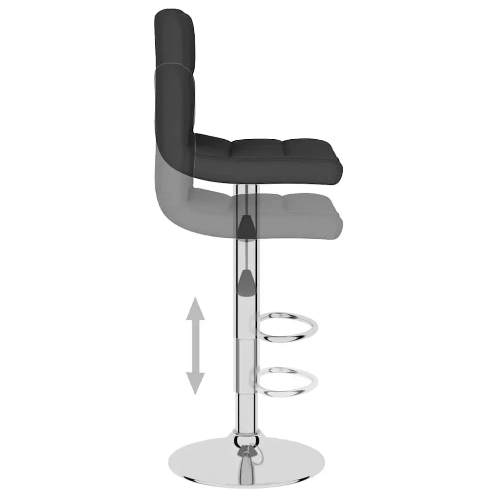Bar Stools 2 pcs Black Fabric Swivel Gas Lift Height Adjustable Counter Seating