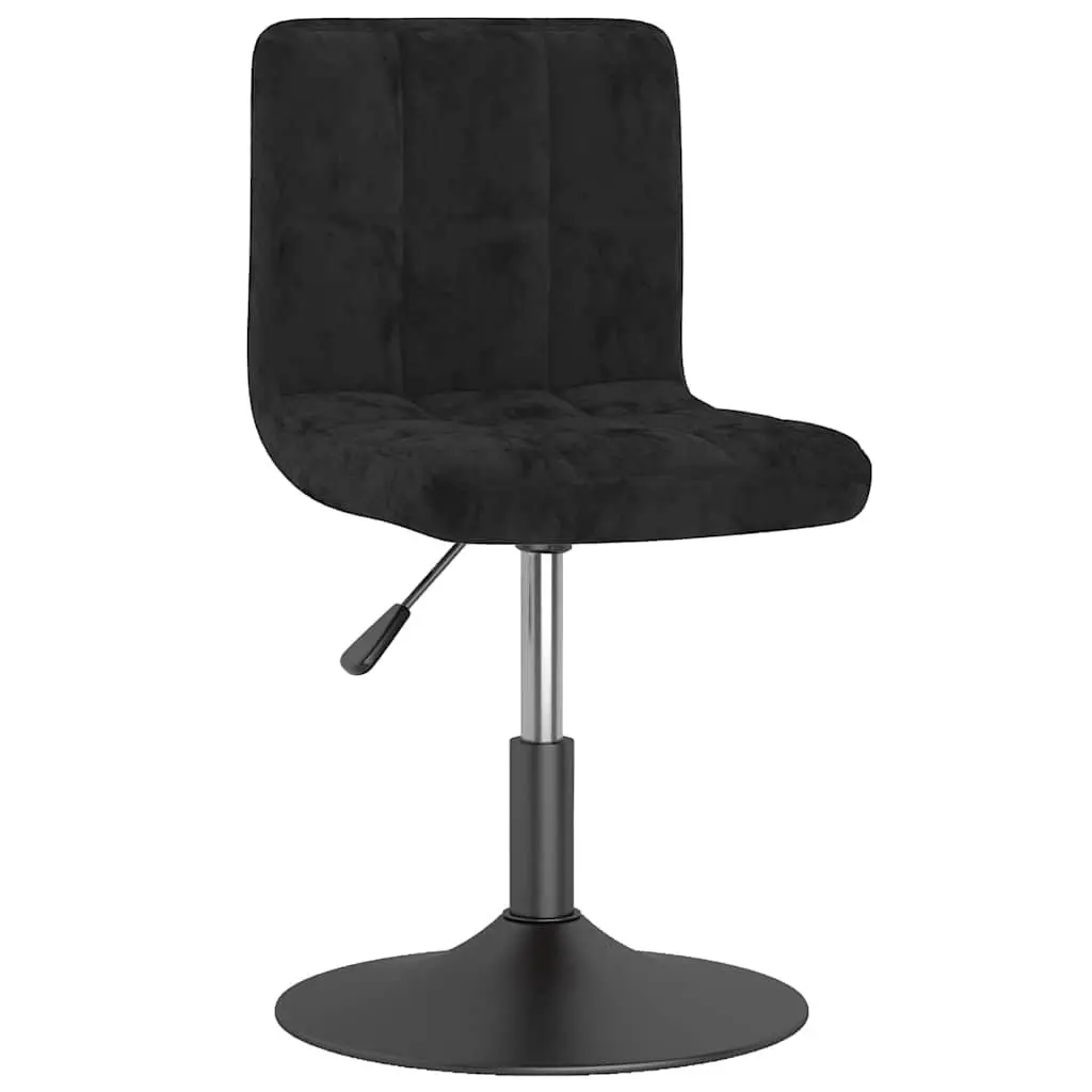Black Velvet Adjustable Swivel Chair Set
