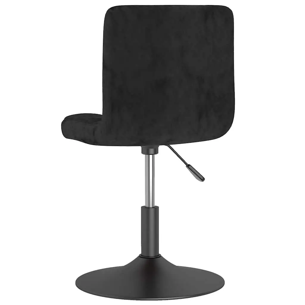 Black Velvet Adjustable Swivel Chair Set